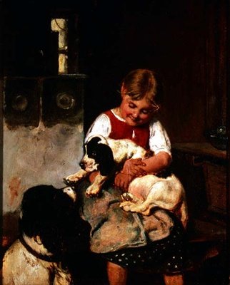 Menina com cachorrinho de Adolf Eberle