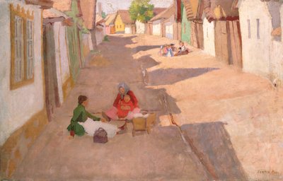Village Street na Hungria de Adolf Fenyes