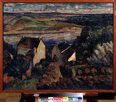 Paisagem do Sul. Pintura de Adolf Israelevich Milman (1886-1930), óleo sobre tela de Adolf Israelevich Milman