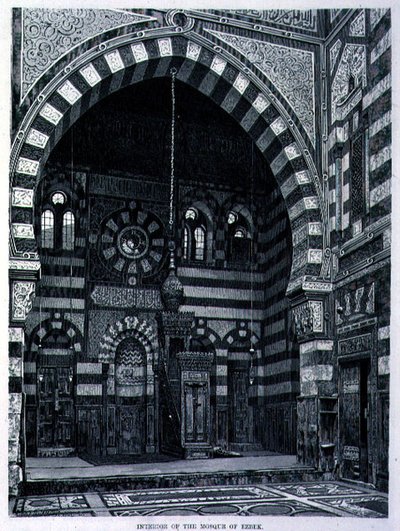 Interior da Mesquita em Ezbek de Adolf Seel