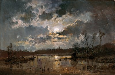 Luz da lua no lago de Adolf Stademann