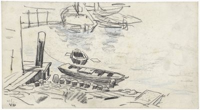 Cais com barcos de Adolf le Comte