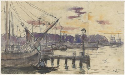 Cais com navios de Adolf le Comte