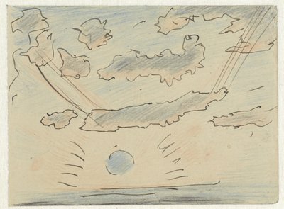 Estudo das nuvens com sol de Adolf le Comte