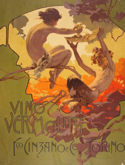 Vermute Cinzano, 1901. de Adolfo Hohenstein