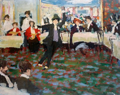 Maurice Chevalier, de Adolfo Levier (1873-1953), óleo sobre cartão, 49x60 cm. Itália, século XX. de Adolfo Levier