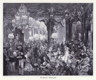 Ceia de Bolas (gravação) de Adolph Friedrich Erdmann von (after) Menzel