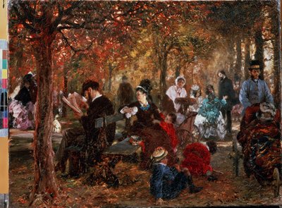"Dans le jardin du Luxembourg a Paris" (No Jardin de Luxembourg) Peinture d