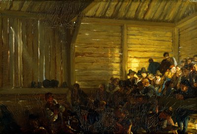 Teatro camponês no Tirol, 1859 de Adolph Menzel