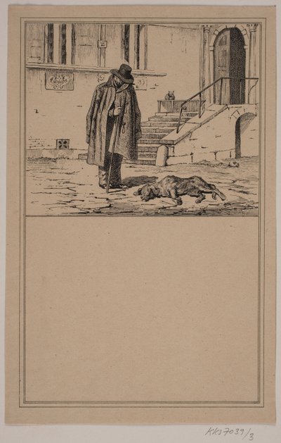O cachorro morto. Não. 2 em Cr. Winther e M. Rørbye, "25 fotos para crianças pequenas" de Johan Adolph Kittendorff