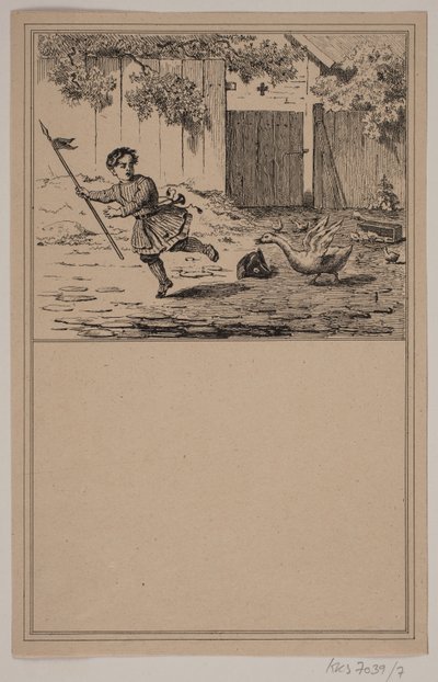 O herói corajoso. Não. 6 em Cr. Winther e M. Rørbye, "25 fotos para crianças pequenas" de Johan Adolph Kittendorff