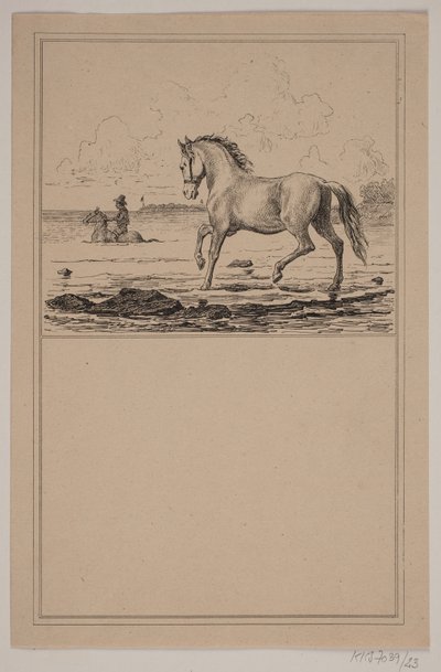 O cavalo na água. Não. 22 em Cr. Winther e M. Rørbye, "25 fotos para crianças pequenas" de Johan Adolph Kittendorff