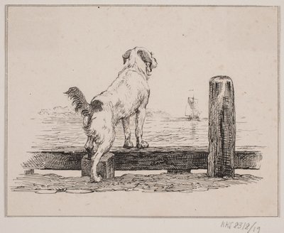 O cachorro na praia de Johan Adolph Kittendorff