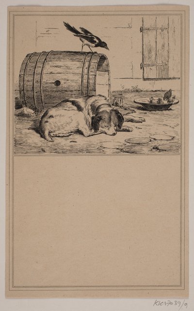 O cocho do cachorro. Não. 8 em Cr. Winther e M. Rørbye, "25 fotos para crianças pequenas" de Johan Adolph Kittendorff