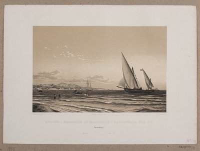 A costa perto de Marselha ao fundo a ilha de If. de Johan Adolph Kittendorff