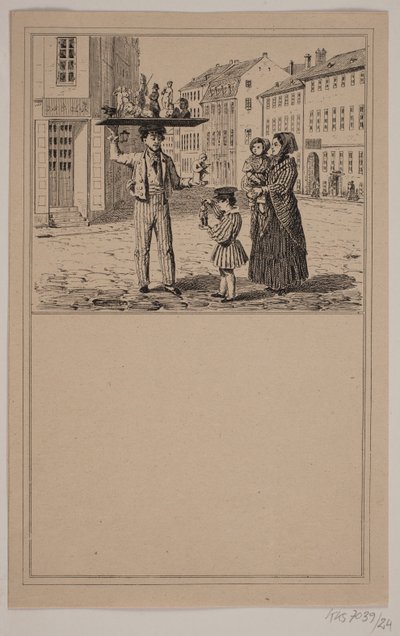 O homem com a boneca. Não. 23 em Cr. Winther e M. Rørbye, "25 fotos para crianças pequenas" de Johan Adolph Kittendorff