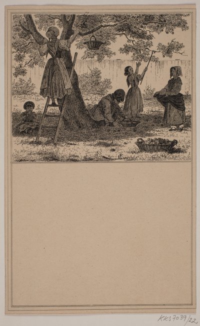 Sob a macieira. Não. 21 em Cr. Winther e M. Rørbye, "25 fotos para crianças pequenas" de Johan Adolph Kittendorff