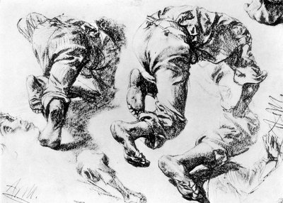 Uma página de esboços, 1913. de Adolph Menzel