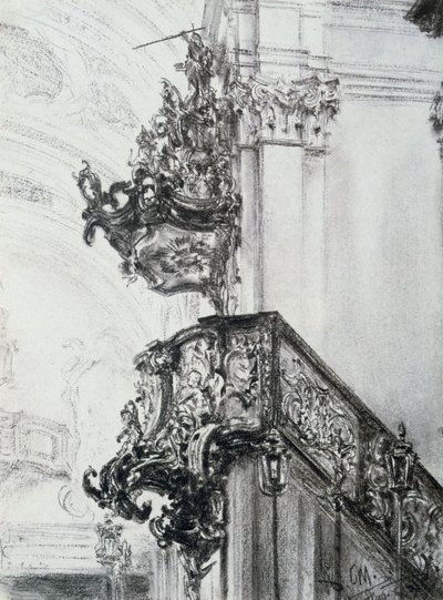 Estudo de arquitetura, 1830-1905 de Adolph Menzel