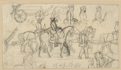 Estudos sobre artilharia e cavalaria de Adolph Menzel