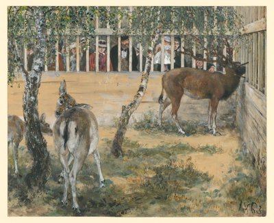 Gamo no recinto. Do «Álbum das Crianças» de Adolph Menzel