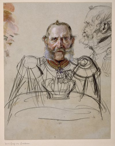 General Karl conde von der Groeben. Estudo para a pintura «Coroação de Guilherme I em Königsberg» de Adolph Menzel