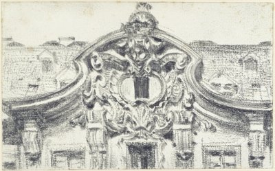 Frontão do saliente central do Palais du Saxe, em Dresden de Adolph Menzel
