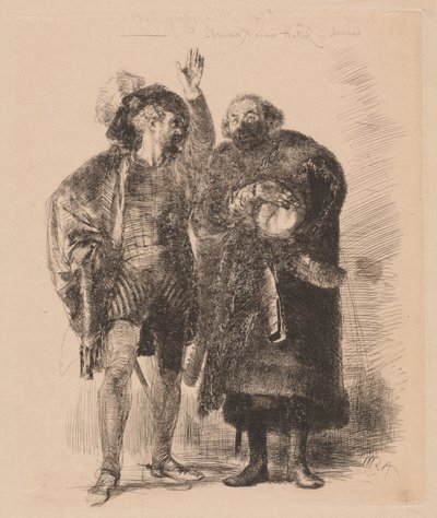 Hamlet e Polônio de Adolph Menzel