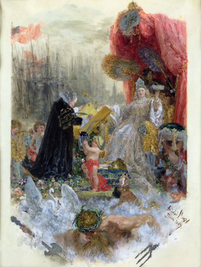 Documento de cidadania honorária da cidade de Hamburgo, 1887 de Adolph Menzel