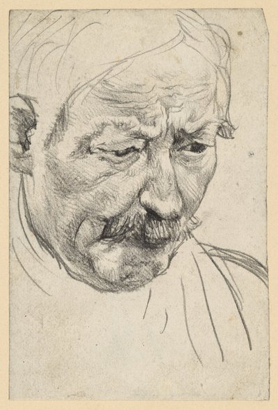 Cabeça de um homem idoso com bigode de Adolph Menzel