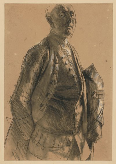 Estudo de modelo para Maupertuis. Estudo preparatório para a pintura «Concerto de flauta de Frederico, o Grande, em Sanssouci» de Adolph Menzel