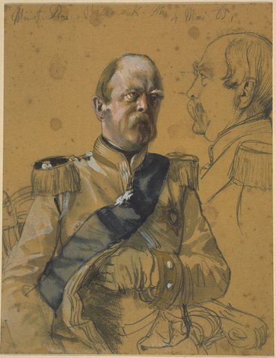 Otto, conde von Bismarck-Schönhausen. Estudo para a pintura "Coroação de Guilherme I em Königsberg" de Adolph Menzel