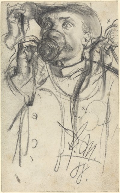 Estudos de um homem bebendo de Adolph Menzel