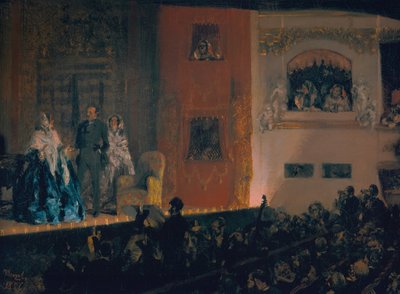 Teatro do Gymnase em Paris, 1856 de Adolph Menzel