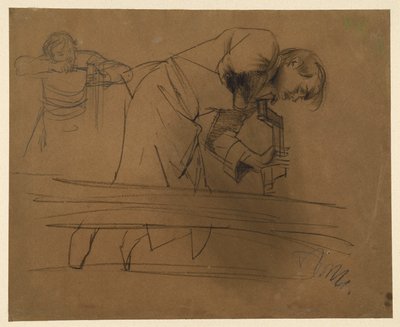 Marceneiro a trabalhar com berbequim e formão de Adolph Menzel
