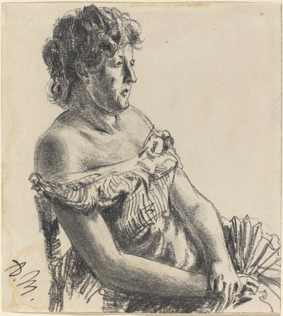 Mulher no vestido da corte de Adolph Menzel