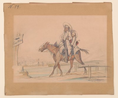 Henry Von Trebra e Louis V. Trebra chegando em Camp Morton, Indpls de sua fazenda em Madison, Illinois. de Adolph Metzner