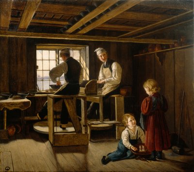 Uma oficina de oleiro de Adolph Tidemand