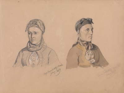 Aase Rasmusdatter Stranden e Anna Troelsdatter Kittelsviken de Adolph Tidemand