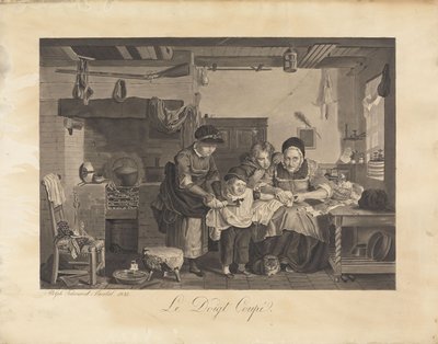 "O dedo cortado" de Adolph Tidemand