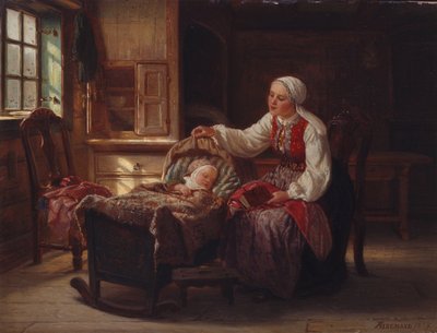 Mãe com filho de Adolph Tidemand