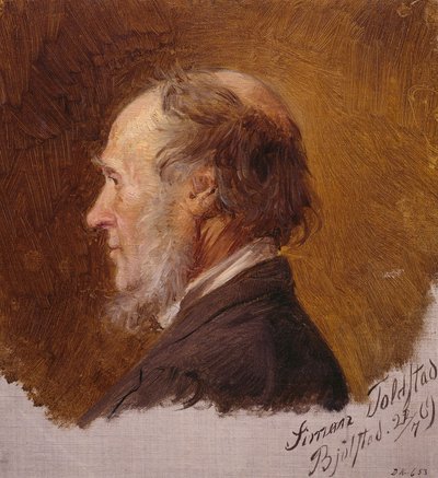 Retrato de Simon Toldstad. Esboço de Adolph Tidemand