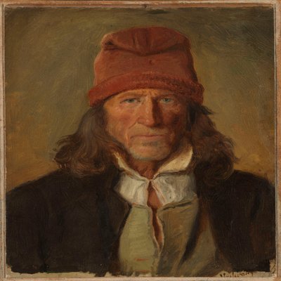 Retrato de um agricultor de Vossevangen de Adolph Tidemand