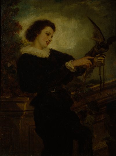 O Falcoeiro (óleo sobre tela) de Adolph Tidemand