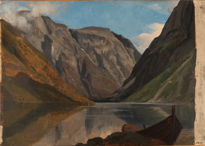 Vista de Gudvangen de Adolph Tidemand