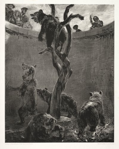 Ensaio sobre Pedra com Pincel e Raspador: O Poço do Urso de Adolph Menzel