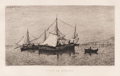 Barco de transporte costeiro Italian Coast ..., 1874. de Adolphe Appian