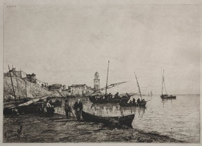 Regresso dos Barcos Pesqueiros em Collioure, perto da fronteira espanhola de Adolphe Appian