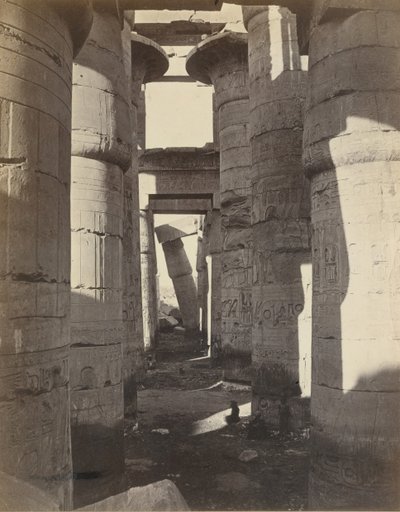 Alto Egito, Salão Hipostilo em Karnak, ca. 1870. de Adolphe Braun