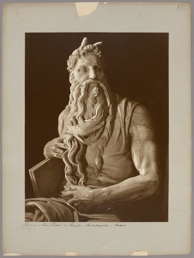 Roma: Detalhe do Moisés de Miguel Ângelo de Adolphe Braun